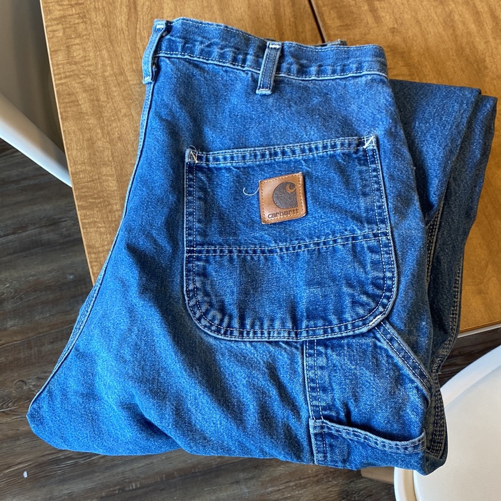 Vintage Carhartt Made in USA Reinforced Double Knee Duck Canvas Pants jeans